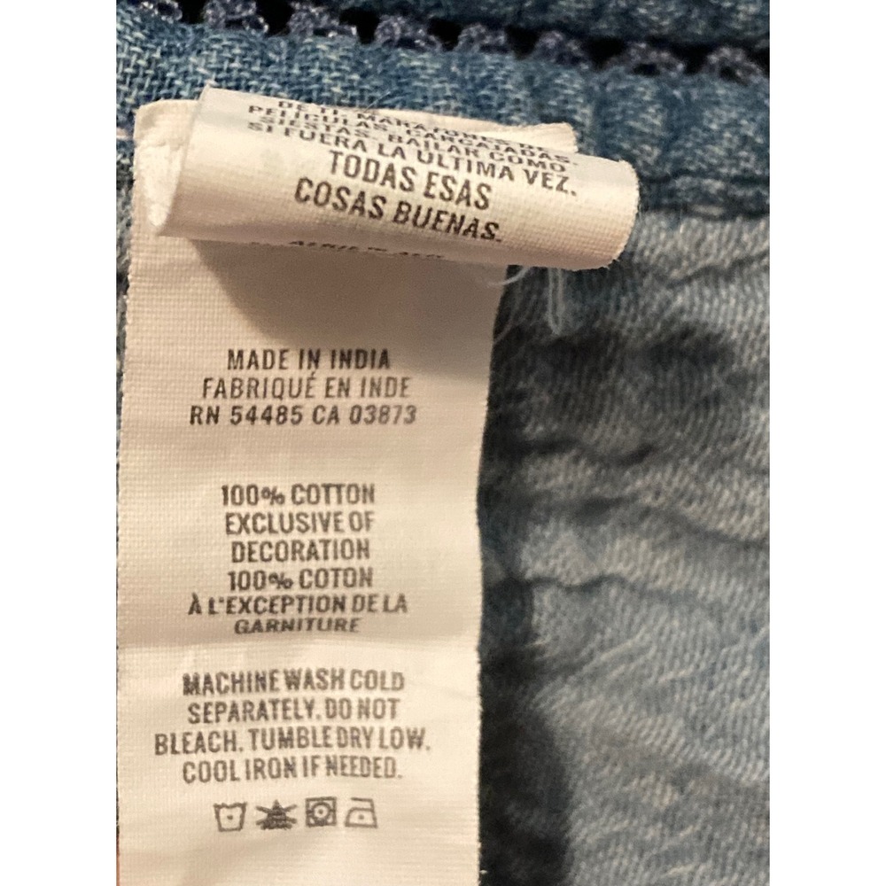 Aerie Double Gauze Crinkle Top M Sleeveless High Low Raw Hem Boho Coastal Beach - Picture 8 of 10